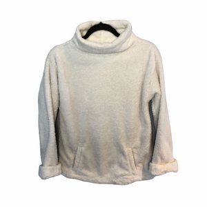 GAP Beige Cowl Neck Sherpa Sweater